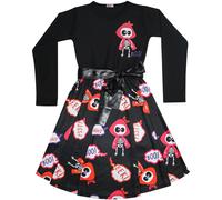 Bambini Pattinatrice Abito Scheletro Stampa Pannelli Halloween Party per 5-13