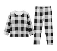 Bambini Pigiama Set Ragazzo Lungo Pigiami Due Pezzi Camicia da Notte abbottonata Abbigliamento casa 2 Morbido di Pantaloni per Bambino Ragazzi e Ragazze 2-8 Anni