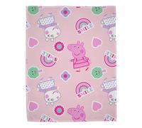 Peppa Pig Icon Coperta Morbido Coccole Pile Bambini Arcobaleno Cuori Fiori