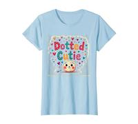 Bambini Polka DOT Cutie Hearts Fun Maglietta, Donna, Celeste, L