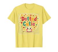 Bambini Polka DOT Cutie Hearts Fun Maglietta, Uomo, Limone, L