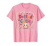 Bambini Polka DOT Cutie Hearts Fun Maglietta, Uomo, Rosa, L