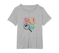 Bambini Polka DOT Spot The Cute Kid Fun Wear Maglietta, Donna Plus-Size, Grigio Melange, 1X