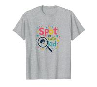 Bambini Polka DOT Spot The Cute Kid Fun Wear Maglietta, Uomo, Grigio Melange, L