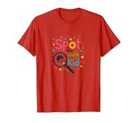 Bambini Polka DOT Spot The Cute Kid Fun Wear Maglietta, Uomo, Rosso, L