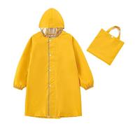 Bambini Poncho Antipioggia Cerniera Impermeabile Ragazzi Resuable Abbigliamento da Pioggia Ragazze Mantellina Bambino Giacca Antipioggia Giallo 2-3 Anni