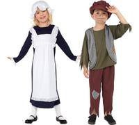 Bambini Povero Vittoriano Costume & Cappello Ragazze o Ragazzi Nuovo Da