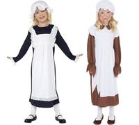 Bambini Povero Vittoriano Ragazza Costume & Cappello Cameriera Completo Nuovo