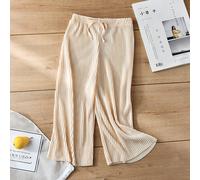 Bambini Ragazza Finta Seta Ritagliata Pantaloni Chiffon Pieghe Gamba Larga Vita