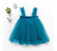 Bambini Ragazza Rete Tutu Abito Canotta Spalline Larghe a Balze Compleanno Festa
