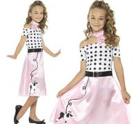 Bambini Ragazze 50s Barboncino Ragazza Costume Rock N Rotolo Vestito By Smiffys