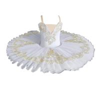 Bambini Ragazze Balletto Lago dei Cigni Abito da Ballo Rosa Bianco Lago dei Cigni Balletto Costume Tutu Vestito Ballerina Dancewear Vestito da Partito,Bianca,130