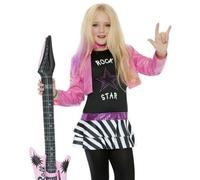 Bambini Ragazze Costume Glam Rockstar da Rosa Pop Outfit Smiffys