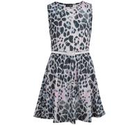 Bambini Ragazze Skater Abito senza Maniche Leopardo Stampa Festa Moda Estate