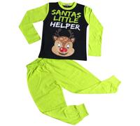 Bambini Ragazzi Pigiama Piccolo Babbo Natale Aiutante Calce Contrasto Buste 2-13
