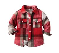 Bambini Ragazzi Ragazze Camicia Cappotto Giacca Scozzese Manica Lunga Bambini Risvolto Bottoni Top Capispalla Camice da di Chimica