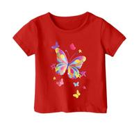 Bambini Ragazzi Ragazze Estate Manica Corta Top Grafica Casual Sport Loose Fit Tshirt Trendy 2025 Beach T Shirt Cute Tees Shirts Tee Shirt Bambini Ragazze Ragazzi, Rosso, 4-5 Anni