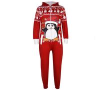 Bambini Ragazzi Ragazze Rosso Pinguino Natale Pile A2Z Onesie one piece Tuta 5-1