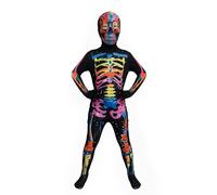 Bambini Ragazzi Scheletro Brilla Costume Teschio Maschera Halloween one piece
