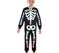 Bambini Ragazzi Scheletro Stampato Halloween A2Z Onesie one piece Nero 3-14 Anni