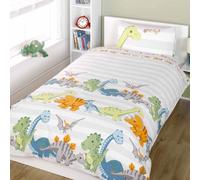 Dinosauri Set Copripiumino Singolo Ragazzi Biancheria da Letto Naturale