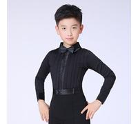 Bambini Ragazzi Stanza da Ballo Danza Camicia Zip Top Manica Lunga Latino Danza