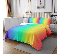 Bambini Rainbow Coverlet Cartoon Geometrico Stripe Trapuntato Copriletto Colorato Set Trapunta Multicolore Gradiente Giallo Blu Biancheria Da Letto Copertura Camera Da Letto 3 Pz240x220cm