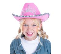Bambini Rosa Cappello da Cowboy Rodeo Western Ragazze Costume Accessorio