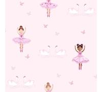 Bambini Rosa Lilla Carta da Parati Camera Letto Vivaio Pois Stars Unicorn Sirena