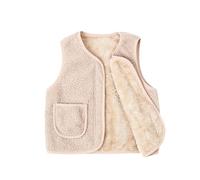 Bambini Senza Maniche Caldo Gilet In Pile Caldo Gilet E Inverno In Pile Giacca Senza Maniche Cappotto Bambini Ragazze Giubbotto Teddy Ragazze Giubbotto Trapunta Leggera, beige., 140
