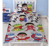 Ryans World Banda Set Copripiumino Singolo 2-in-1 Disegni Grigio Bambini Letto
