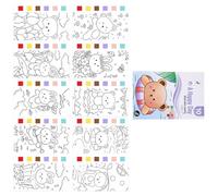 Bambini Sketch Book Kids Art Activity Acquerello Pittura Libro con Blocchi di Colore Pre Stampato Carta Spessa Lavabile Pittura Notebook