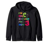 Bambini Sono Abbastanza Grande Adesso Ho 3 Anni, Buon Compleanno 3 Anni Felpa con Cappuccio