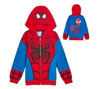 Bambini: Spidey e i suoi Amici Stupendi - Tutina con Cappuccio e Cerniera a Tema Miles Morales, Ghost Spider o Spide, 7-8 Years