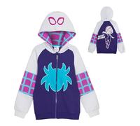 Bambini Spidey e i suoi incredibili amici felpa con cappuccio vestire giacche con zip Miles Morales Ghost Spider o Spidey, Ragno fantasma Gwen, 3-4 Years