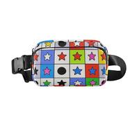 Bambini Stelle Plaid Colorato Elegante Borsa a Tracolla per Donna d'Affari Resistente all'acqua con Cinturino Regolabile per Viaggio Corsa Escursionismo Bolsa The Cinta Para, Adult Star Plaid