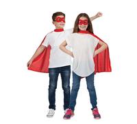Bambini Super Eroe Rosso Mantella & Maschera Costume Libro Giorno Bambini