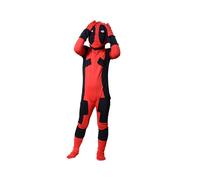 (Bambini, Tag L=US S) Costume da donna sexy di Deadpool, in spandex, rosso, a figura intera, per cosplay