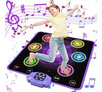 Bambini Tappetino da Ballo con 6 LED, GuKKK Tappeto da Ballo con Bluetooth per 3 4 5 6 7 8 9 10+ Anni,Tappetino da Ballo Elettronico,Giocattolo Tappeto Musicale da Ballo,Regali di Natale di Compleanno