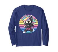 Bambini Unicorno Ninja Birthday Fantasy I Like Pre-K Crew Shine Maglia a Manica