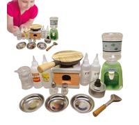 Bambini veri utensili da cucina, veri utensili da cucina strumenti da cucina da gioco, mini stufa, strumenti di cottura del cibo reale, bottiglie di condimento per ragazzi ragazze