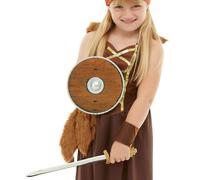 Bambini Viking Costume 2 Pezzi Set Spada E Scudo Giocattolo Armi Kit Da Smiffys