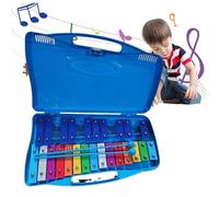 Bambini xilofono 25 Nota tasti metallici colorati glockenspiel con custodia e due mazze di percussioni xilofono per music che insegna ai bambini regali di 4+ anni, blu