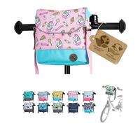 BAMBINIWELT Borsa da manubrio per bambini - Borsa da bicicletta per bambini, borsa per bici senza pedali e cestino da manubrio con tracolla - compatibile con Puky, Woom & Roller - idrorepellente e