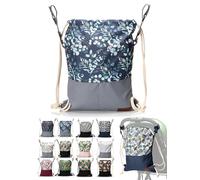 BambiniWelt Borsa fasciatoio Passeggino - Borsa leggera con funzione zaino, impermeabile e resistente, con cerniera, coulisse e cordoncino in cotone, borsa per passeggino per tutti i giorni, modello 2