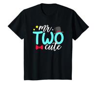 Bambino 2 ° Compleanno Bambino Ragazzo Mr Two Carino 2 Due Anni Maglietta