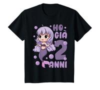 Bambino 2° Compleanno Ragazza Bambina Sirena Ho già 2 Anni Maglietta