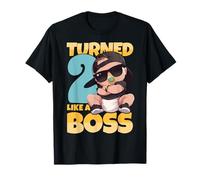 Bambino 2° Compleanno Ragazzi Ragazze 2 Anni Come un Boss Bambini Maglietta