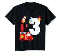 Bambino 3 Compleanno Fuoco 3 Anni Costume da Vigile del Fuoco Maglietta