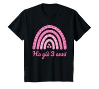 Bambino 3° compleanno ragazza bambina bimba arcobaleno ho già 3 anni Maglietta